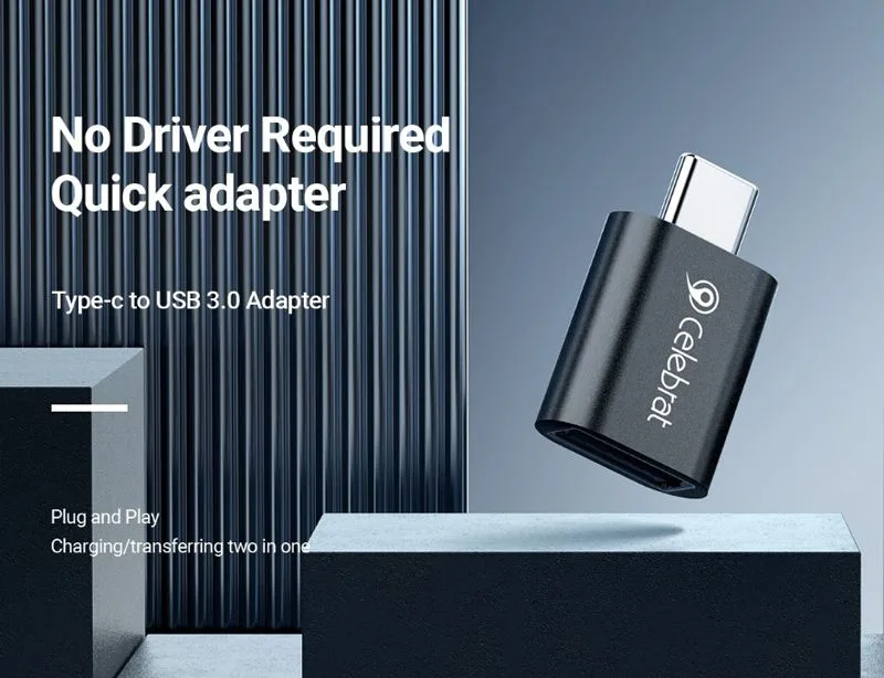CELEBRAT αντάπτορας USB-C σε USB 3.0 CA-04, 5Gbps, μαύρος — εικόνα 2
