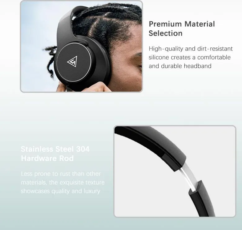 DOQAUS headphones DESIGN 1, ασύρματα & ενσύρματα, Φ40mm, 600mAh, γκρι — εικόνα 6