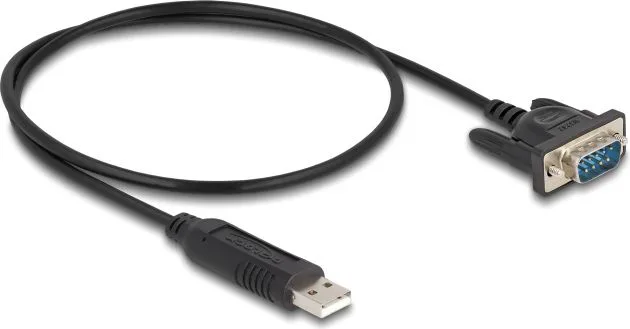 DELOCK καλώδιο USB σε RS-232 66461, 921.6Kbps, 50cm, μαύρο — εικόνα 2