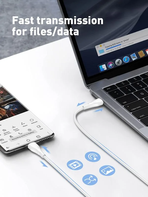 LDNIO καλώδιο USB-C σε USB-C LC611C, 65W PD, 1m, λευκό — εικόνα 3