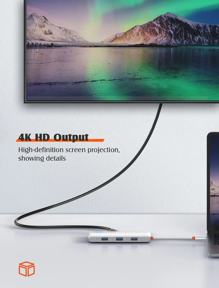 LDNIO docking station DS-25H, 5 θυρών, USB-C σύνδεση, 4K, 100W PD, μαύρο — εικόνα 6