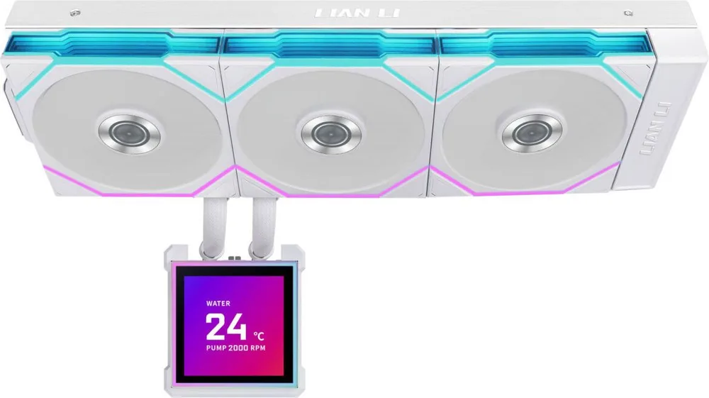 LIAN LI HydroShift II LCD-S 360 RGB TL FLEX fan White - AIO CPU Liquid Cooler with TL RGB Fans — εικόνα 3