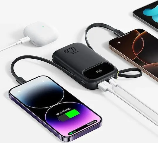 BASEUS Enerfill FC31, Powerbank, 10000MAh, με 2 καλώδια, 22.5W, με ΨΗΦΙΑΚΗ οθόνη, μαύρο — εικόνα 3