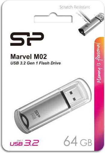 SILICON POWER USB Flash Drive Marvel M02, 64GB, USB 3.2, γκρι — εικόνα 2