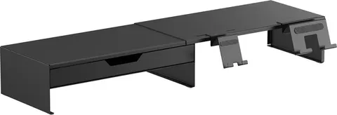 BRATECK επιτραπέζια βάση για οθόνη/laptop/smartphone/tablet STB-128-02 με συρτάρι, 13-32", έως 20kg, heavy duty, μαύρη