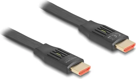 DELOCK καλώδιο HDMI 81002, flat, 8K/60Hz, 48 Gbps, eARC, HDR, 2m, μαύρο