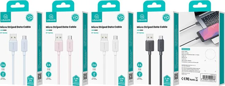 USAMS καλώδιο micro USB σε USB US-SJ690, 2A, 480Mbps, 1m, λευκό — εικόνα 6