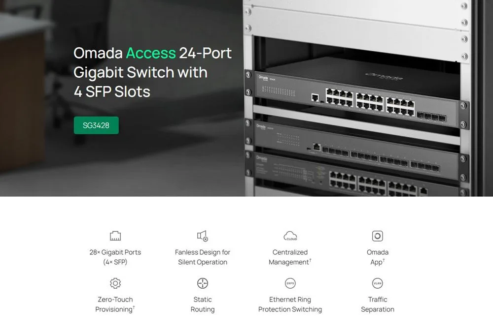 TP-LINK Omada access switch SG3428, 24-Port Gigabit, 4x SFP, V2.40 — εικόνα 2