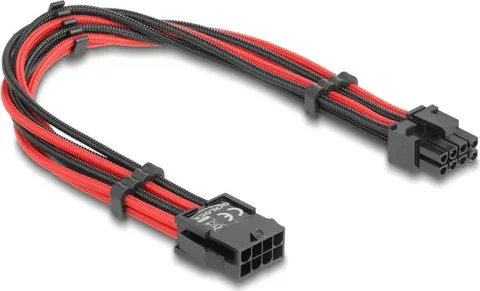 DELOCK καλώδιο 8 pin σε 6+2 pin PCIe 80975 με υφασμάτινη επένδυση, 30cm