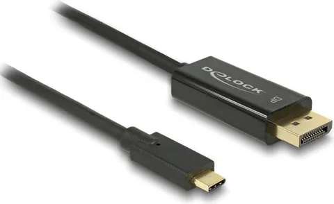 DELOCK καλώδιο USB-C σε DisplayPort 85257, DP Alt Mode, 4K/60Hz, 3m, μαύρο
