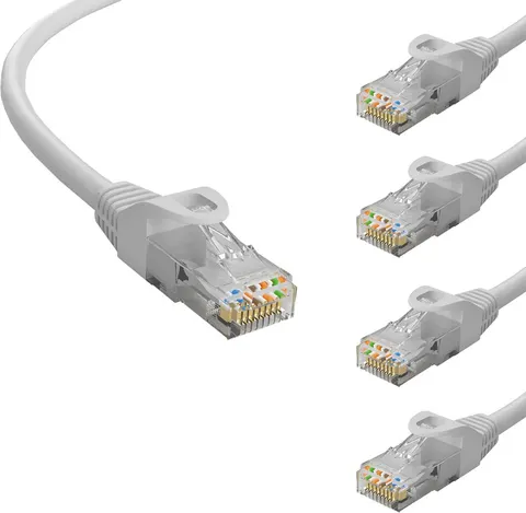 POWERTECH καλώδιο δικτύου CAB-N413-5, Cat 6 U/UTP, CCA, 250Hz, 0.25m, γκρι, 5τμχ