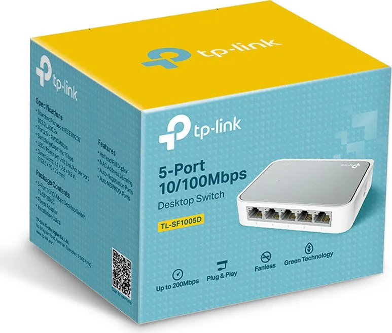 TP-LINK Desktop Switch TL-SF1005D, 5-port 10/100M, V16.40 — εικόνα 3