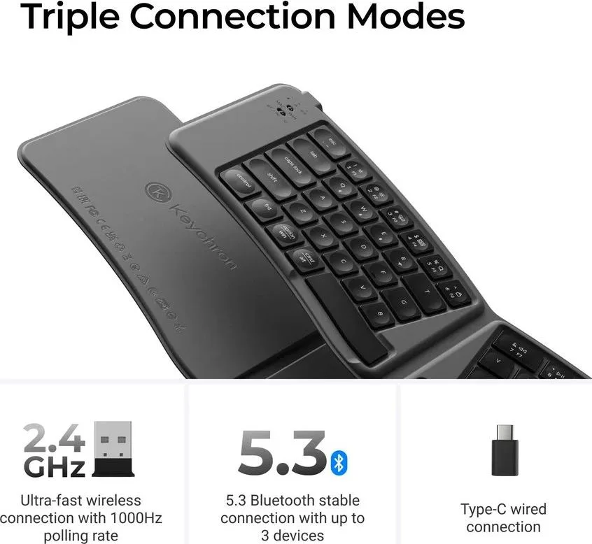 Keychron B11 Pro (B11P-K1) Ultraslim Wireless BT Foldable Keyboard Online customization - Gray US La — εικόνα 5
