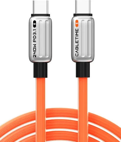 CABLETIME καλώδιο USB-C CT-CM240-ZSO2, 240W, 480Mbps, 2m, πορτοκαλί