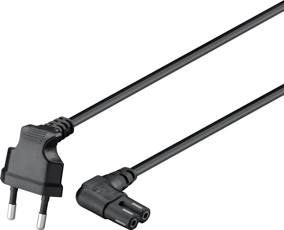 GOOBAY καλώδιο τροφοδοσίας Euro 97355, γωνιακό, 2x0.75 mm², 5m, μαύρο — εικόνα 2