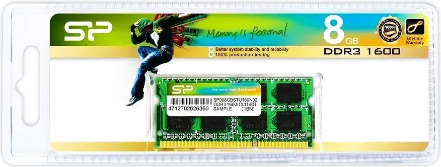 SILICON POWER Μνήμη RAM DDR3 Sodimm, 8GB, 1600MHz, CL11 — εικόνα 2