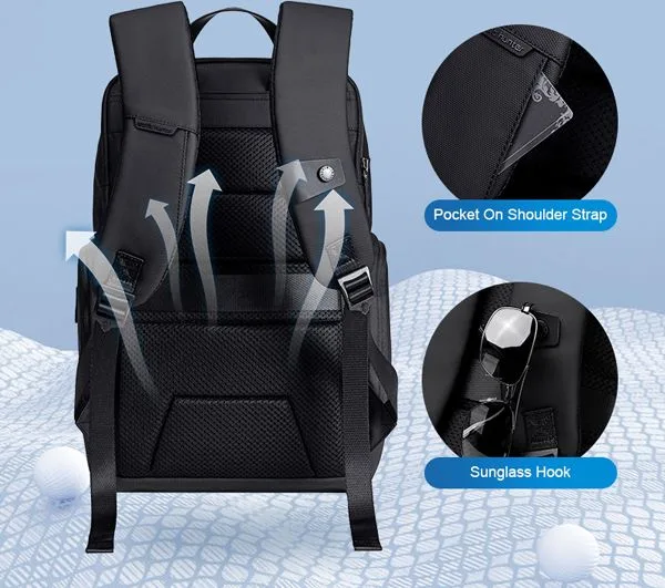 ARCTIC HUNTER τσάντα πλάτης B00562 με θήκη laptop 15.6", 20L, USB, μαύρη — εικόνα 6