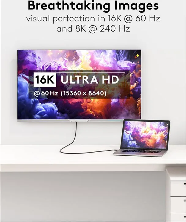 GOOBAY καλώδιο HDMI 2.2 80094, 16K/60Hz, 96 Gbps, 2m, μαύρο — εικόνα 2