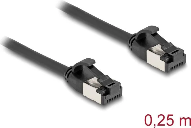 DELOCK καλώδιο δικτύου 80181, CAT 8.1 U/FTP, 40Gbps, εύκαμπτο, 0.25m, μαύρο — εικόνα 2