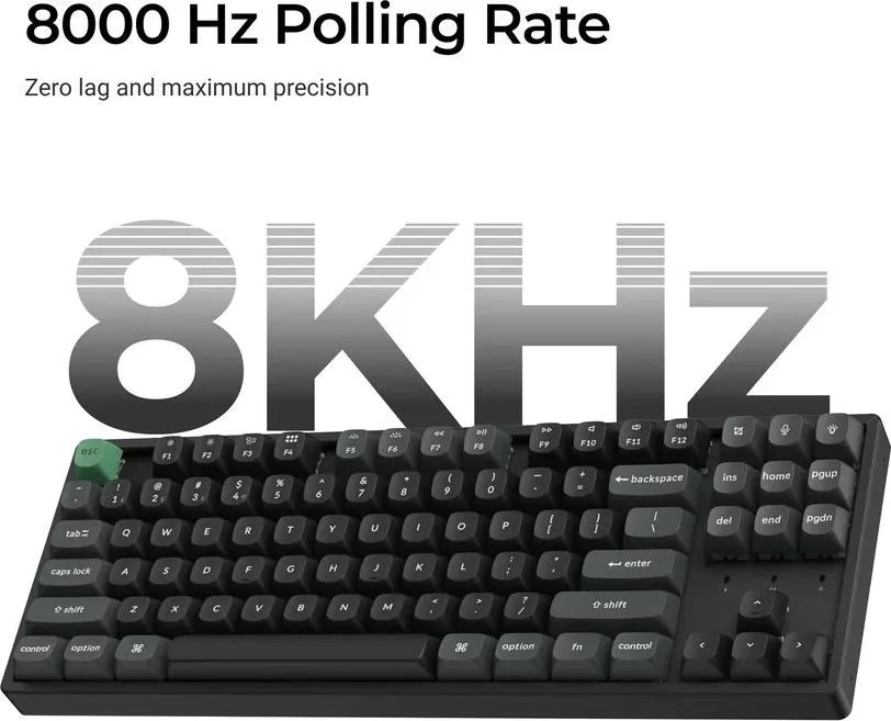 Keychron K8 Ultra (K8U-J1) ZMK Wireless 8K Mechanical Keyboard Red Switch (Hot-Swap) 80% Us Layout — εικόνα 4