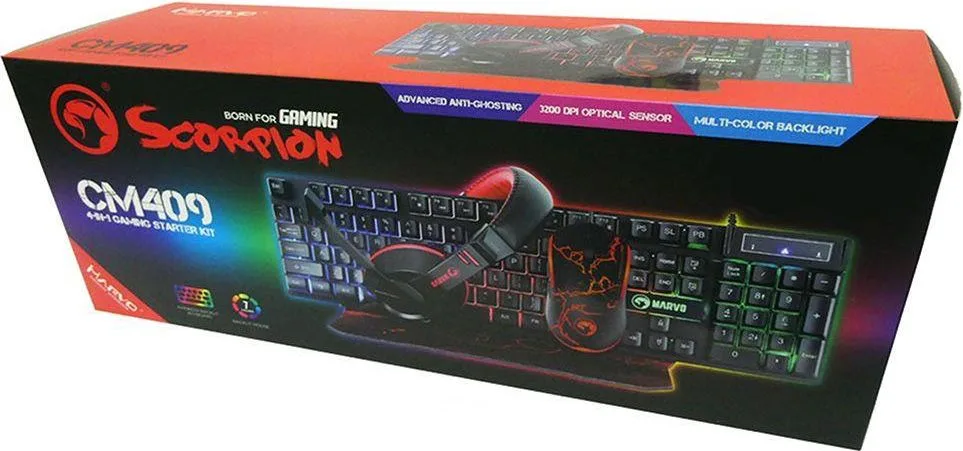 MARVO CM409 Gaming SET, πληκτρολόγιο + ποντίκι + Mousepad + ακουστικά — εικόνα 5