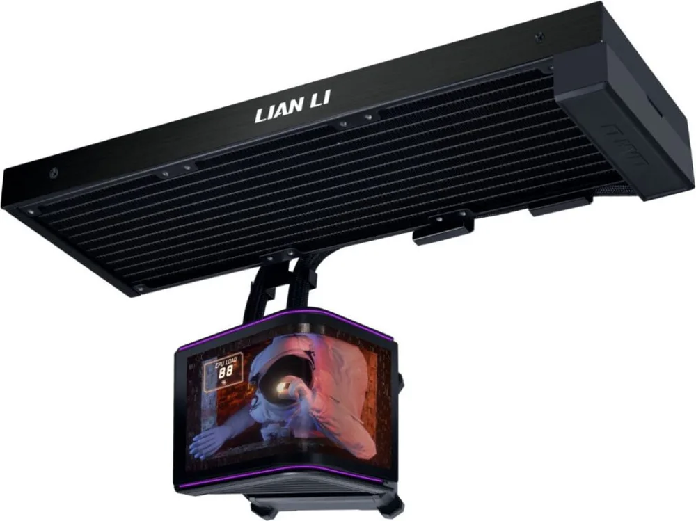 LIAN LI HydroShift II OLED Curved 360mm Fanless - AIO Water Cooling - 6.67" 2Κ Display - Black — εικόνα 3