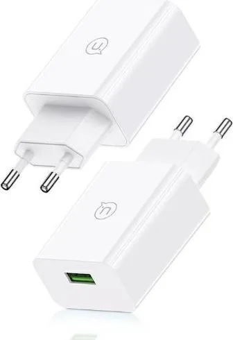 USAMS φορτιστής τοίχου T22, 1x USB, QC3.0 18W 3A, λευκός — εικόνα 3