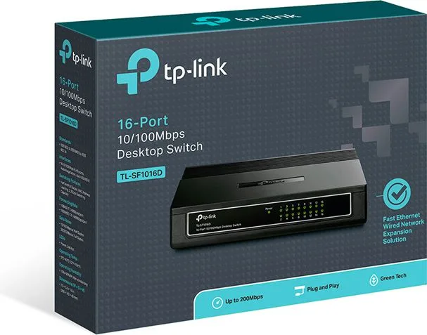 TP-LINK Desktop Switch TL-SF10016D, 10/100Mbps, 16 Θύρες, Ver. 7.0 — εικόνα 2