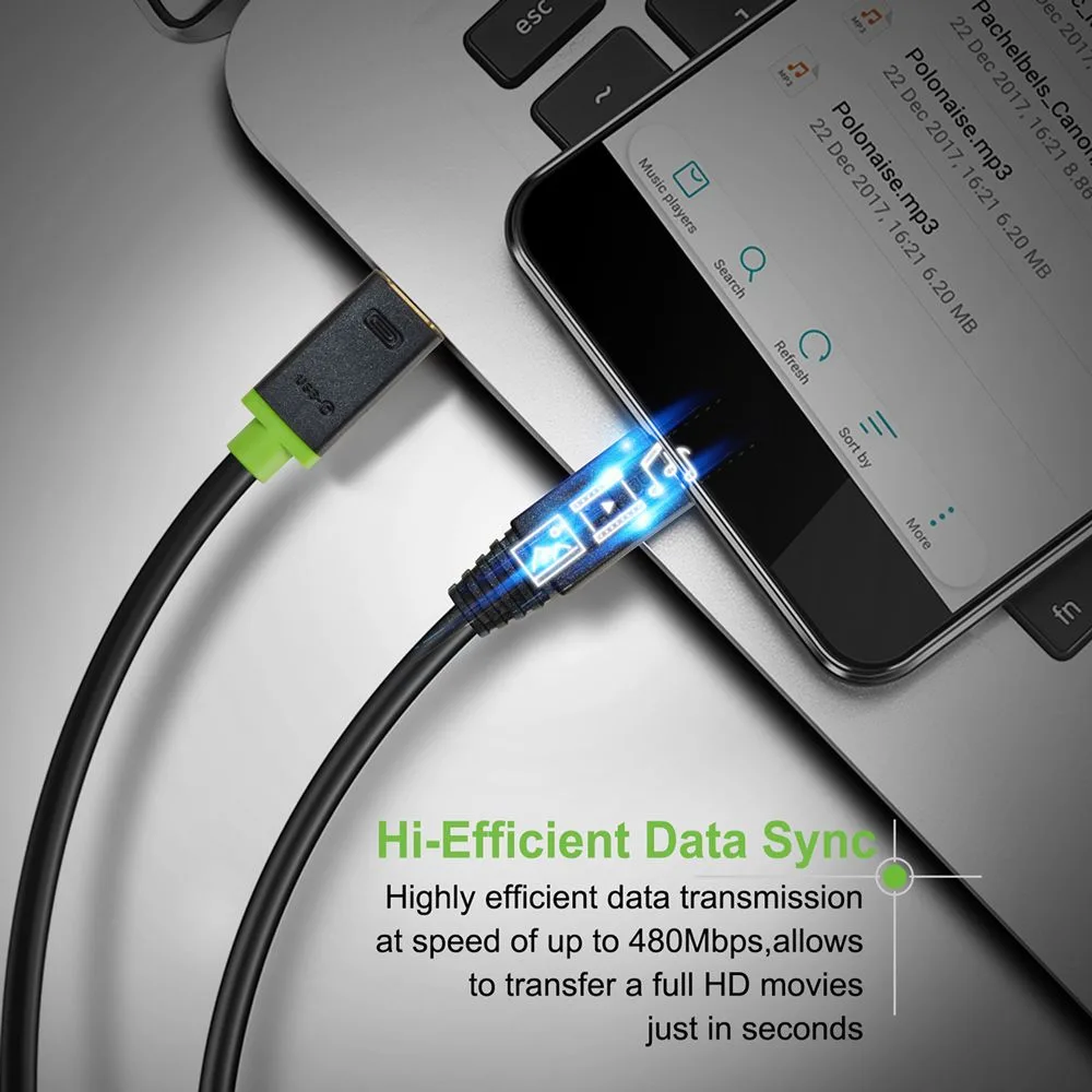 CABLETIME καλώδιο USB-C σε micro USB CT-U32-CMMCBG, 2A, 480Mbps, 1m, μαύρο — εικόνα 3