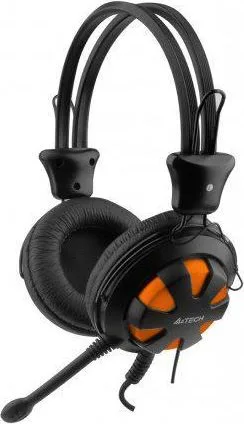 Ακουστικά Headset A4Tech HS-28-3 ενσύρματα, Μαυρο-Πορτοκαλι — εικόνα 2