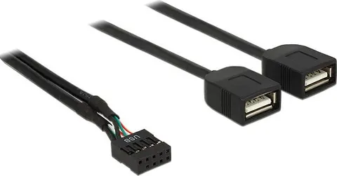 DELOCK καλώδιο USB-A interface σε 2x USB Type-A female 83823, 0.4m