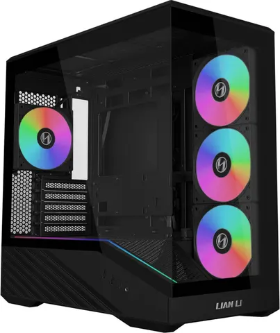 LIAN LI Vector V100 Mini Black - 4 x 120mm ARGB - Mini/Micro ATX - LED RGB Strip - Tempered Glass