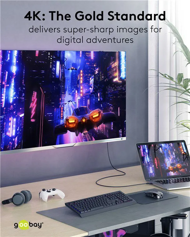 GOOBAY καλώδιο HDMI 80102 με Ethernet, soft, 4K/60Hz, 18 Gbps, 1.5m, μαύρο — εικόνα 4