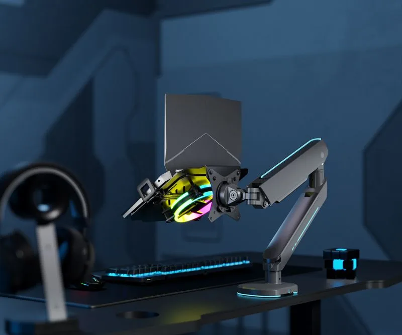 BRATECK βάση & ψύξη laptop NBH-8GL για βάση VESA, RGB, έως 17", μαύρη — εικόνα 2