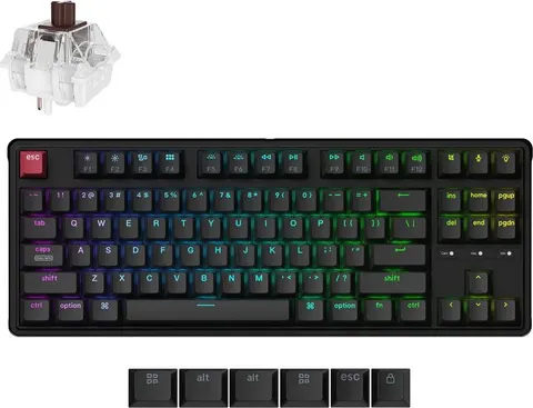 Keychron C3 Pro (C3PX-H3) QMK/VIA Mechanical Brown Switch - 8K Polling Rate Hot Swap. 80% US RGB