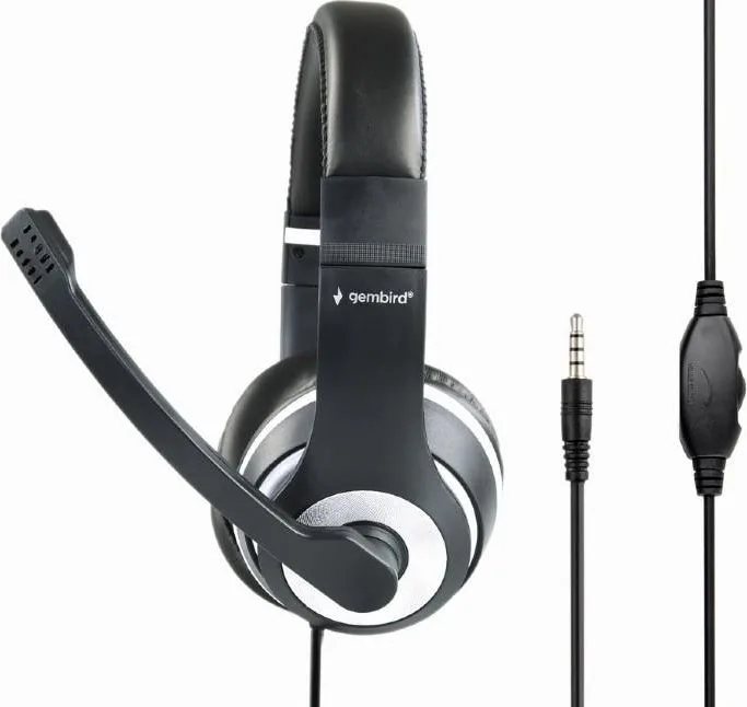 GEMBIRD Headset Μαυρο/λευκο MHS-003 — εικόνα 3