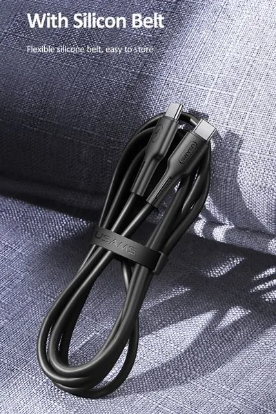 USAMS καλώδιο USB Type-C U43, 5A 100W, PD, 1.2m, μαύρο — εικόνα 5