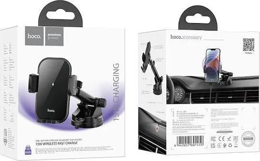HOCO HW5 Journey, ΜΑΓΝΗΤΙΚΗ βάση ΣΤΗΡΙΞΗΣ, φόρτισης, ΚΕΝΤΡΙΚΗΣ ΚΟΝΣΟΛΑΣ, μαύρη — εικόνα 3