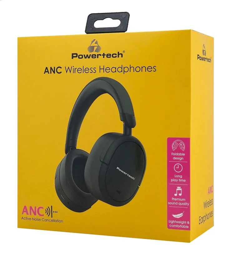 POWERTECH headphones PT-1462, ενσύρματα & ασύρματα, ANC & ENC, 40mm, 300mAh, μαύρα — εικόνα 4