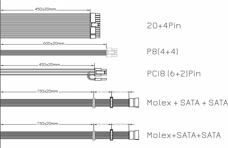 POWERTECH τροφοδοτικό για PC PT-1169, 700W, ATX, 140mm Fan — εικόνα 5