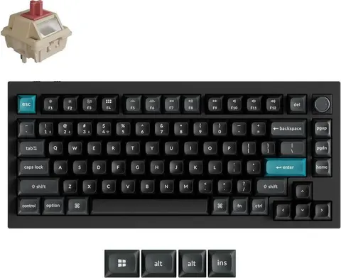 Keychron Q1 Ultra (Q1U-M1) ZMK RGB 8K Wireless Custom Mechanical Keyboard-Red Switch 75% US