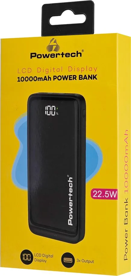POWERTECH power bank PT-1326 με οθόνη, 10000mAh, 22.5W, μαύρο — εικόνα 5