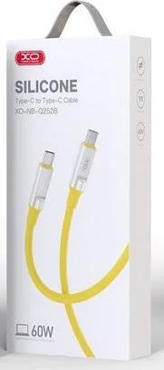 XO NB-Q252B PD 60W Type-C ΣΕ Type-C Liquid καλώδιο φόρτισης ΣΙΛΙΚΟΝΗΣ, ΚΙΤΡΙΝΟ — εικόνα 2