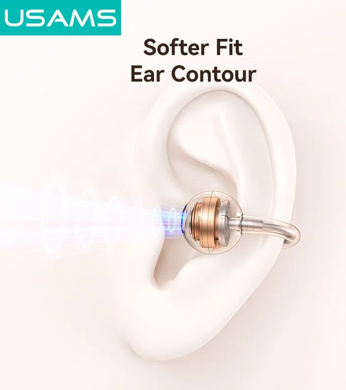USAMS earphones με θήκη φόρτισης Echo R03, OWS, Φ11mm, 40/300mAh, πορτοκαλί — εικόνα 2