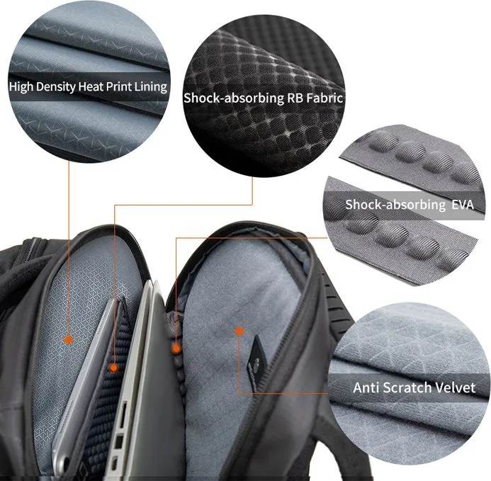 ARCTIC HUNTER τσάντα πλάτης B00388 με θήκη laptop 15.6", USB, 27L, μπλε — εικόνα 5
