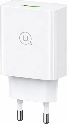 USAMS φορτιστής τοίχου T22, 1x USB, QC3.0 18W 3A, λευκός