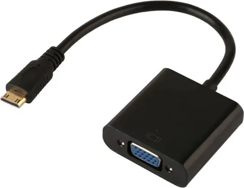 POWERTECH αντάπτορας mini HDMI σε VGA CAB-H031, 0.20m, μαύρος