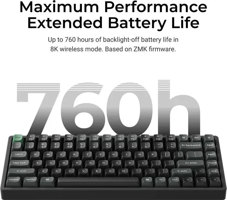 Keychron K2 Ultra (K2U-J1) ZMK Wireless 8K Mechanical Keyboard Red Switch (Hot-Swap) 75% Us Layout — εικόνα 4