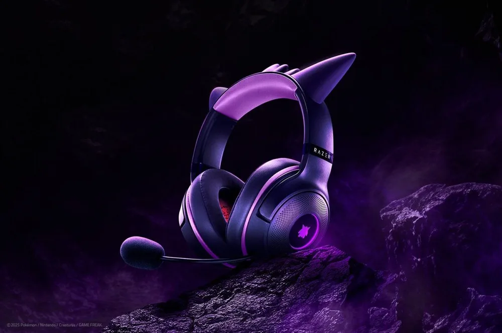 Razer Kraken Kitty V2 Gengar Pokemon Ed. – RGB – USB 7.1 Gaming Headset – Purple Ears –PC/PS5/SWITCH — εικόνα 4