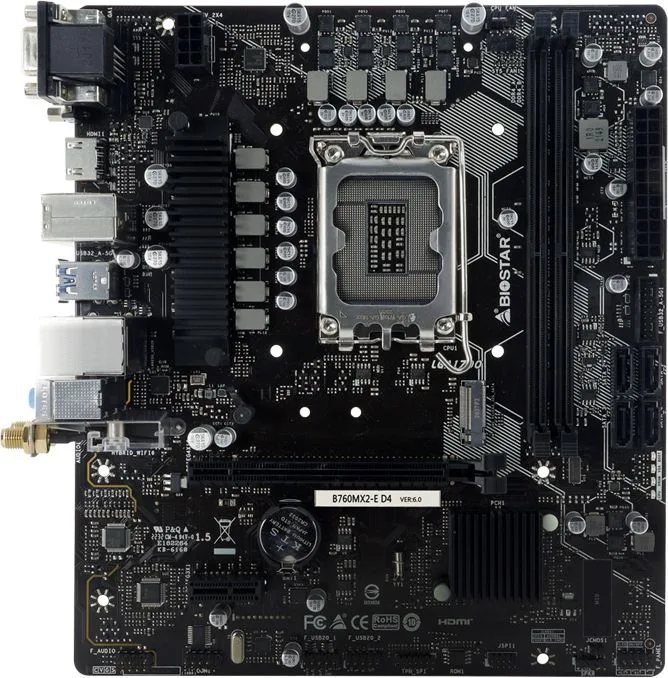 BIOSTAR μητρική B760MX2-E D4, 2x DDR4, s1700, uATX, 2.5G LAN, Ver. 6.0 — εικόνα 3